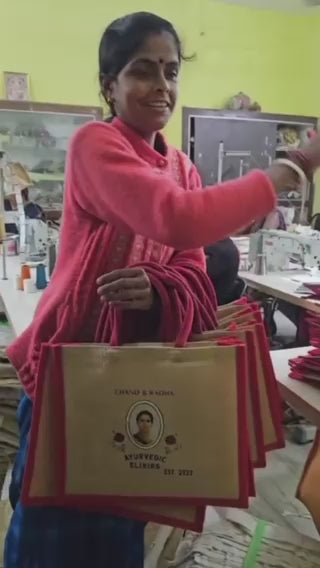 Jute Shoulder Tote Bag